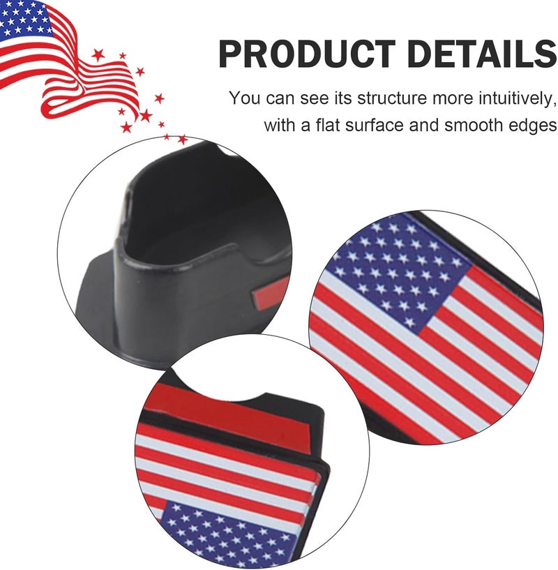 Zikefest 2PCS Bed Rail Stake Pocket Covers, Compatible with GMC Chevy Silverado Sierra 1500 2019-2024, GMC Sierra 3500HD 2020-2025, Truck Rear Caps Rear Holes Plugs Covers (Red Flag) - Image 3